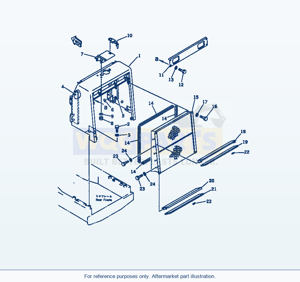 Komatsu WA470-1 Radiator Guard(#10001-19999) parts diagram