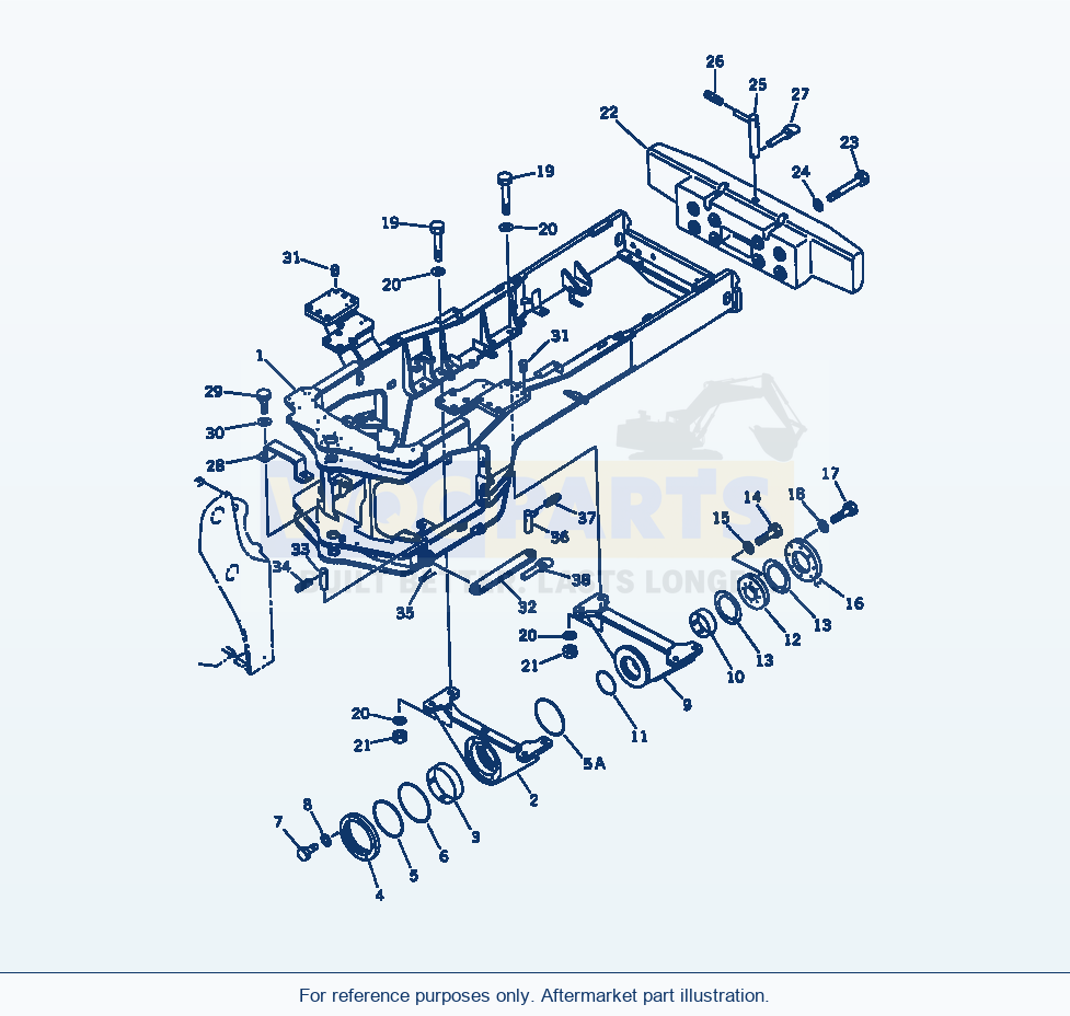 Komatsu WA470-1 Rear Frame(#10001-19999) parts diagram