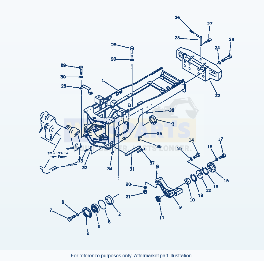 Komatsu WA470-1 Rear Frame(#20001-) parts diagram