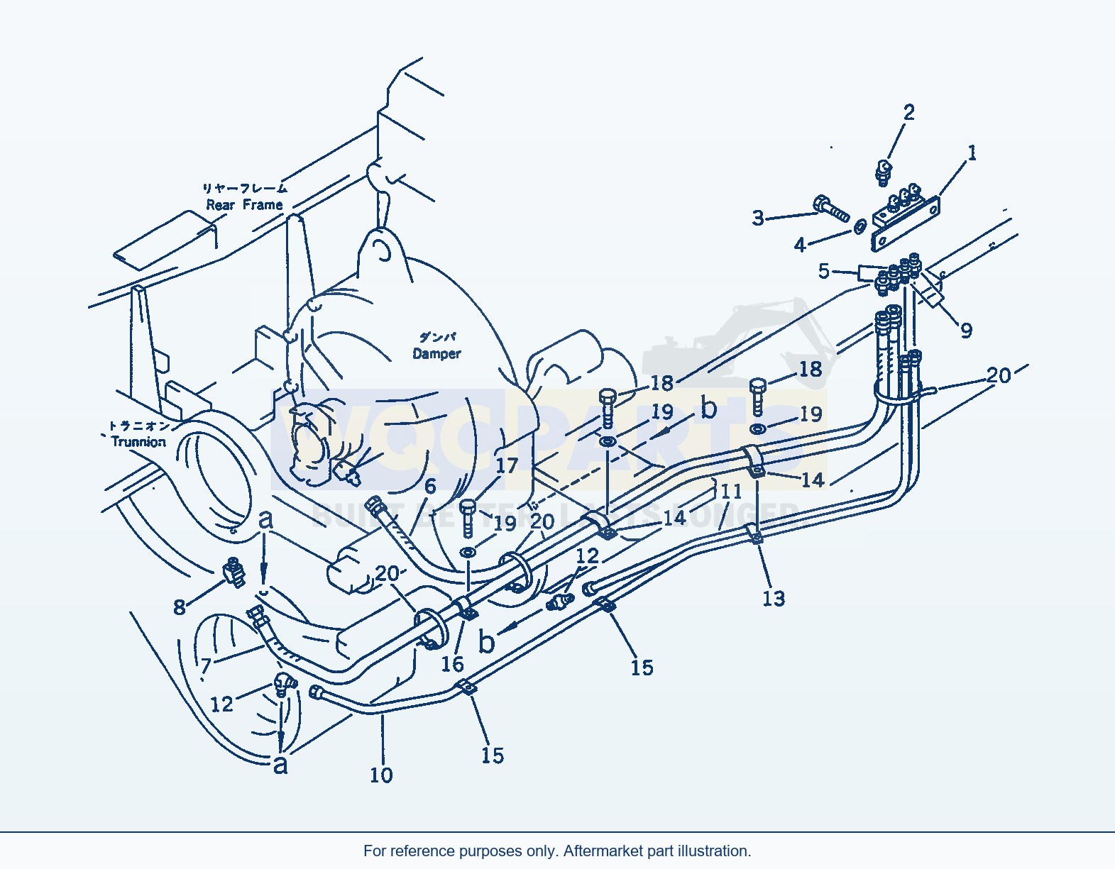 Komatsu WA470-1 Remote Lubricating (Rear)(#10001-19999) parts diagram