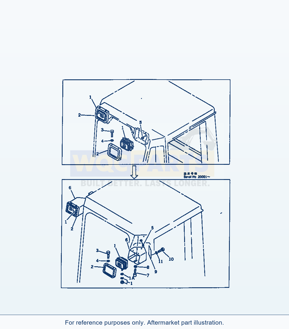 Komatsu WA470-1 Work Lamp parts diagram