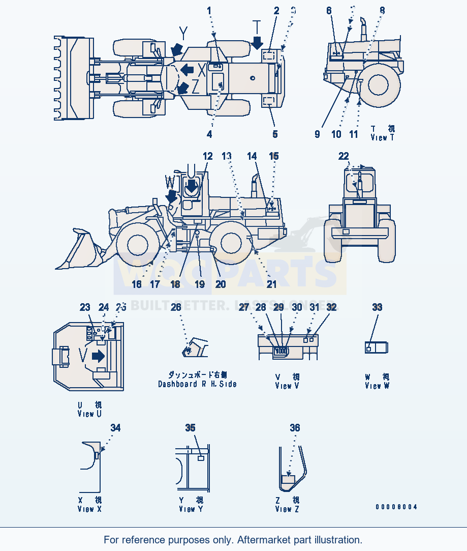 Komatsu WA470-1 Marks And Plates (French)(#10001-19999) parts diagram