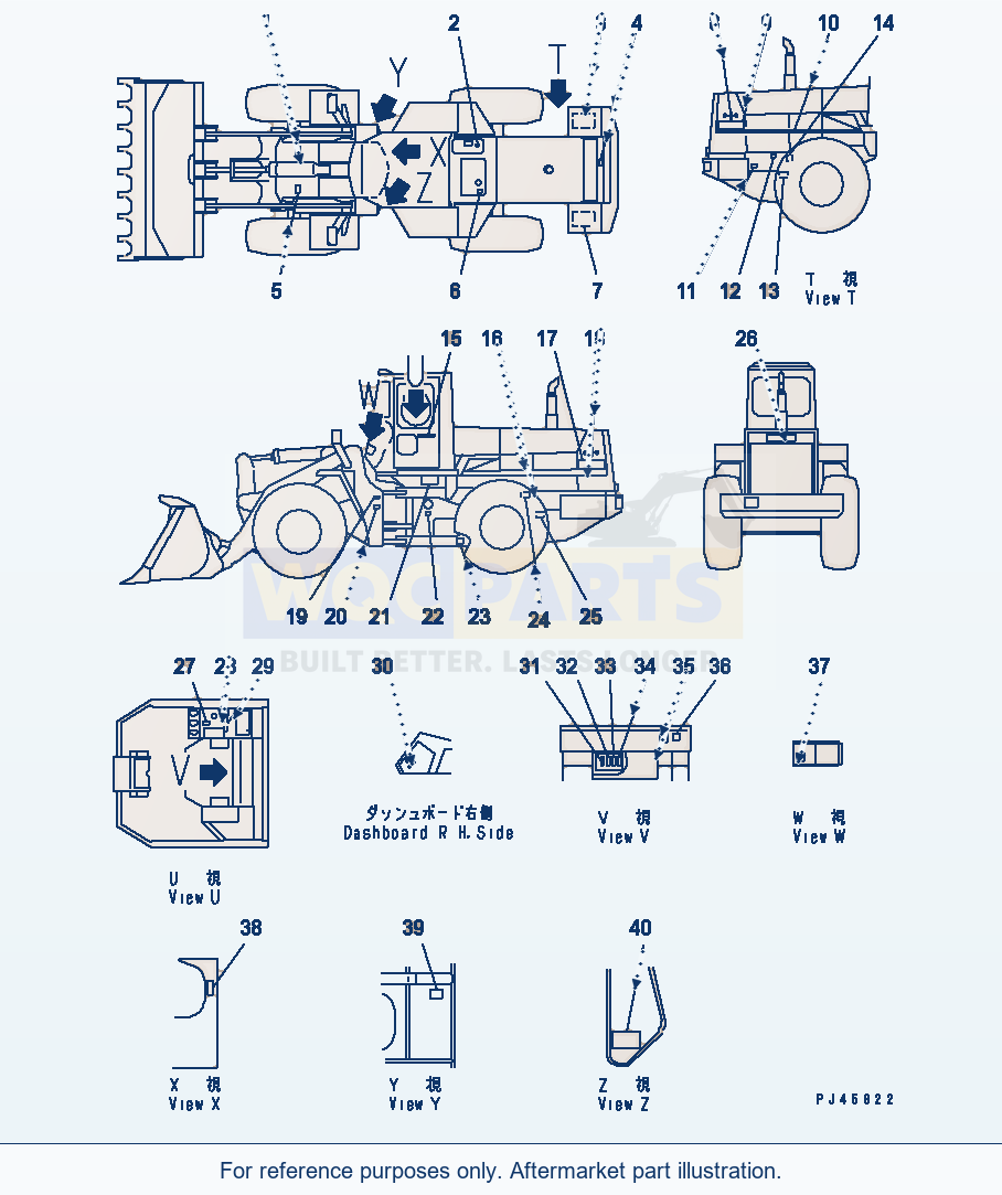 Komatsu WA470-1 Marks And Plates (Italian)(#10001-19999) parts diagram