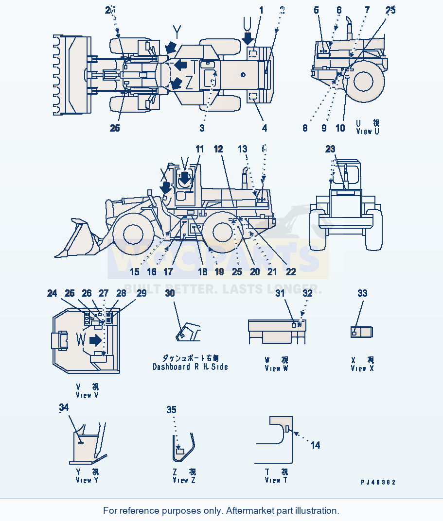 Komatsu WA470-1 Marks And Plates (Persian)(#20001-) parts diagram