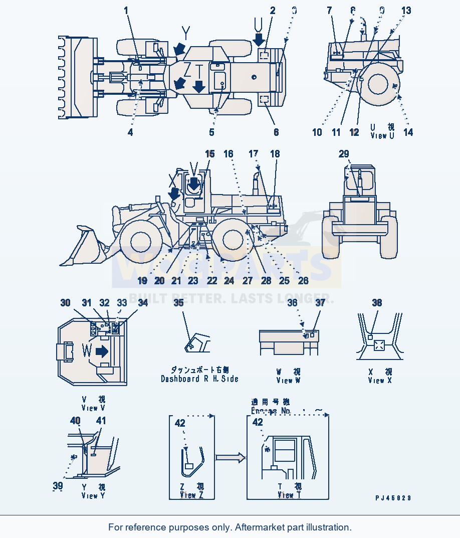 Komatsu WA470-1 Marks And Plates (Spanish)(#20001-) parts diagram