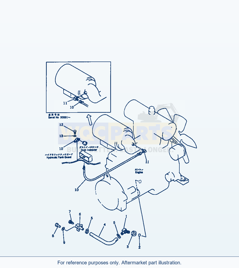 Komatsu WA470-1 Engine Oil Drain And Dust Indicator (Tbg Spec.) parts diagram