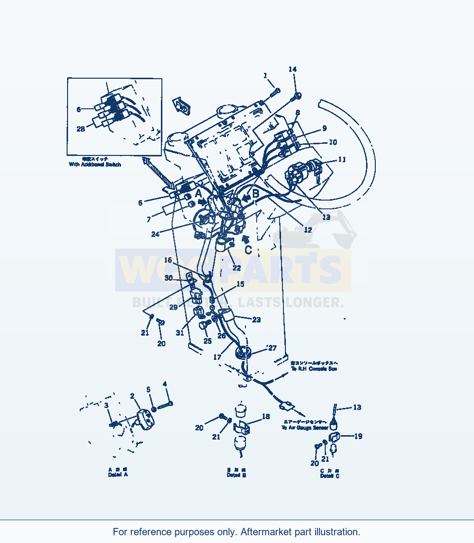 Komatsu WA470-1 Instrument Panel (Tbg Spec.)(#20001-) parts diagram