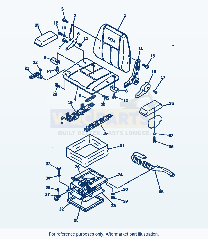 Komatsu WA470-1 Operator'S Seat (Tbg Spec.)(#10001-19999) parts diagram
