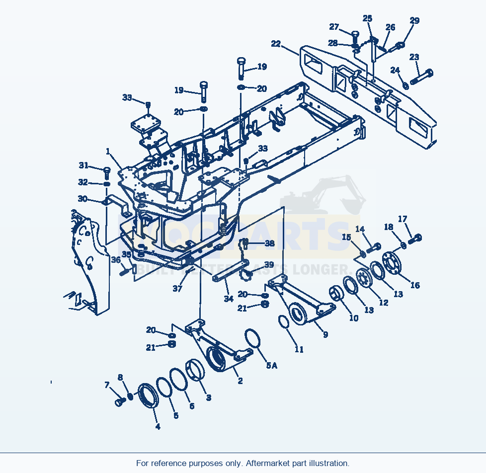 Komatsu WA470-1 Rear Frame (Tbg Spec.)(#10001-19999) parts diagram