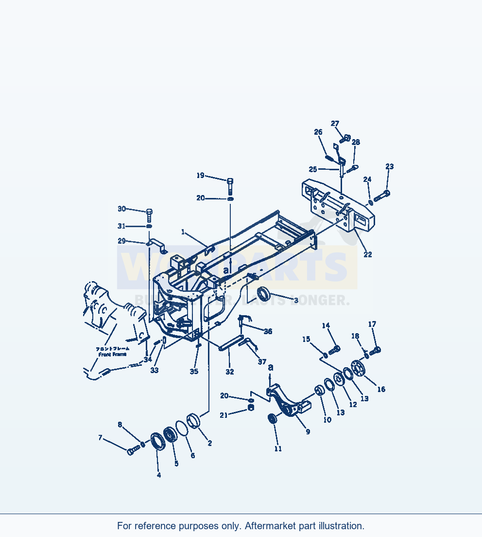 Komatsu WA470-1 Rear Frame (Tbg Spec.)(#20001-) parts diagram