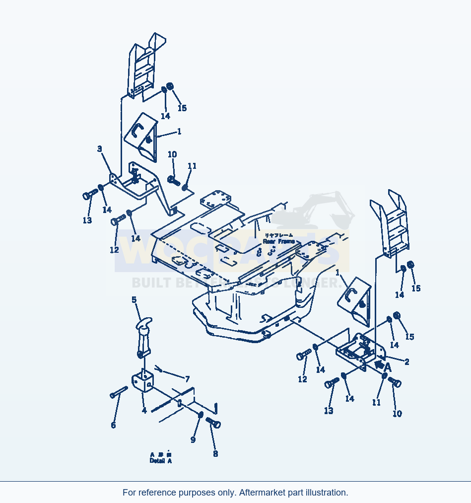 Komatsu WA470-1 Wheel Stopper (Tbg Spec.) parts diagram