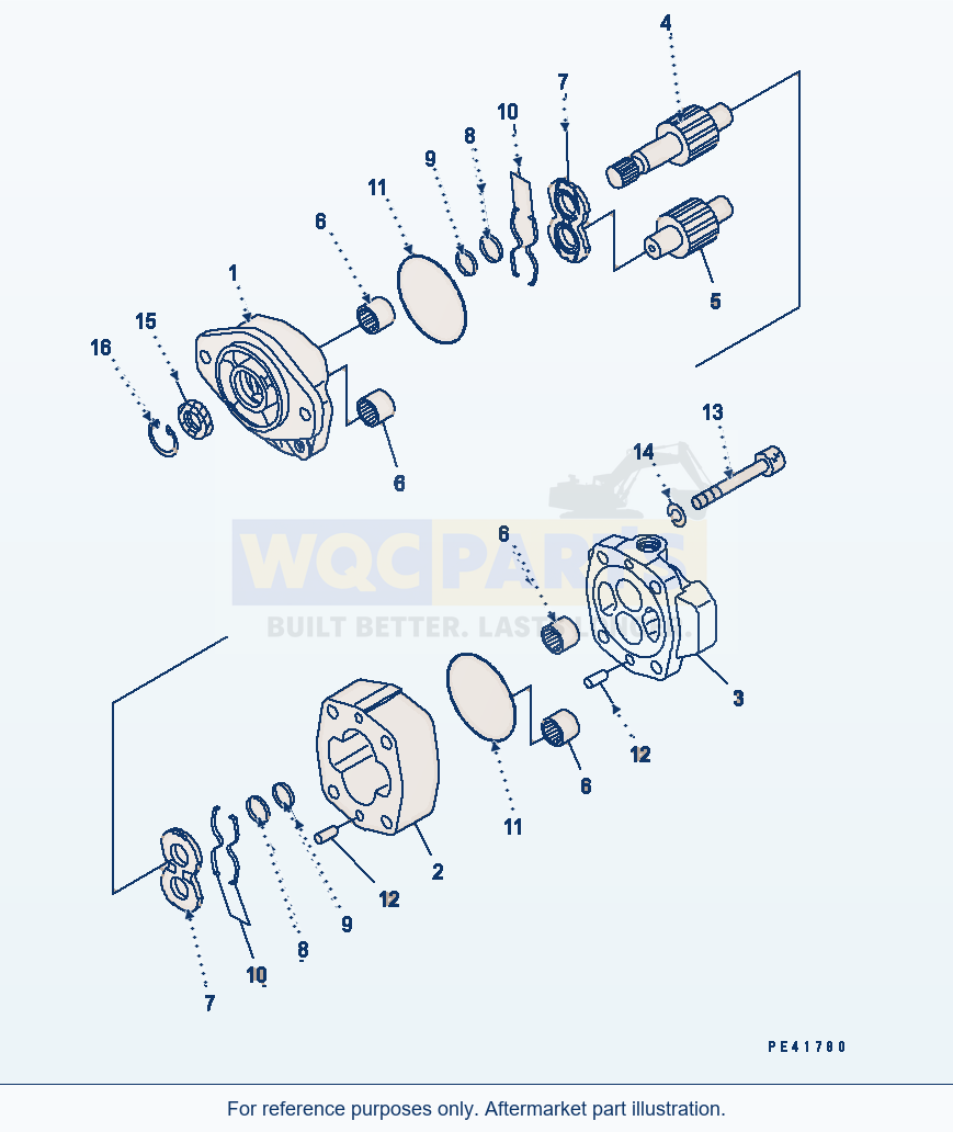 Komatsu WA470-1 Emergency Steering Pump parts diagram
