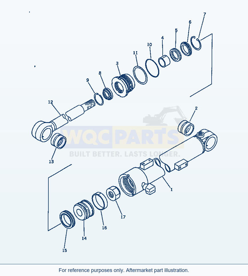 Komatsu WA470-1 Steering Cylinder(#10001-19999) parts diagram
