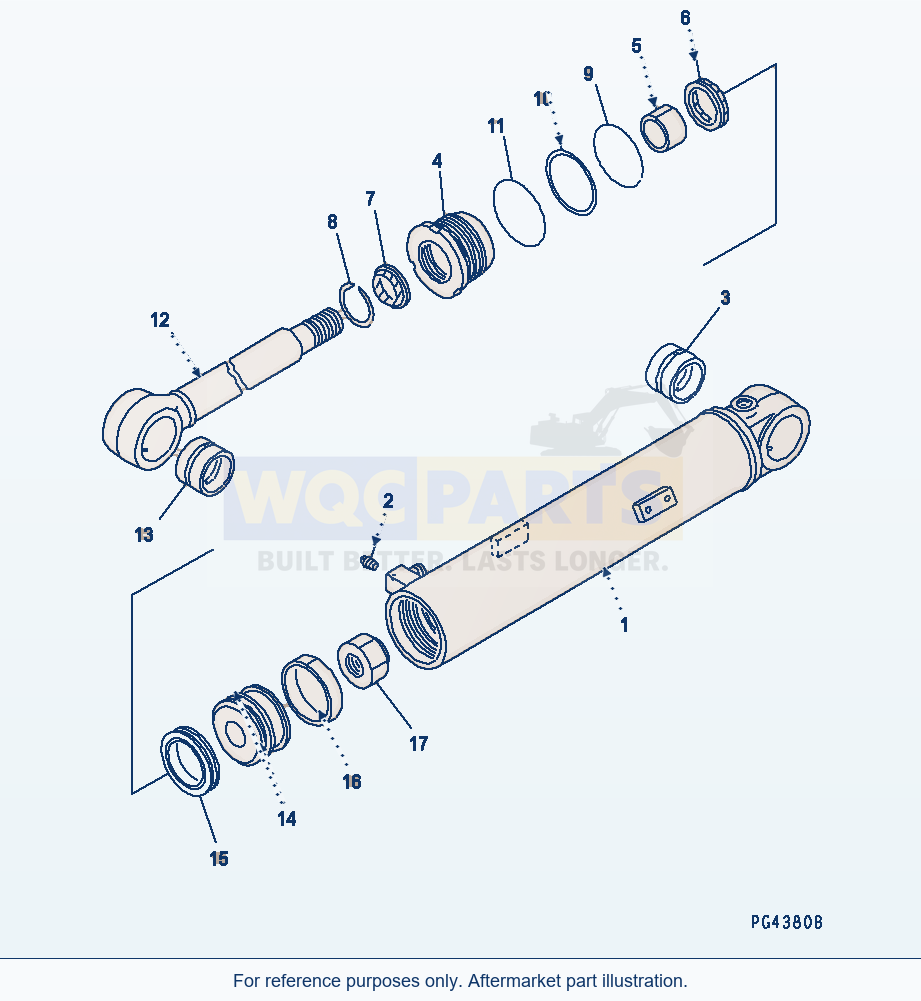 Komatsu WA470-1 Steering Cylinder(#20001-) parts diagram