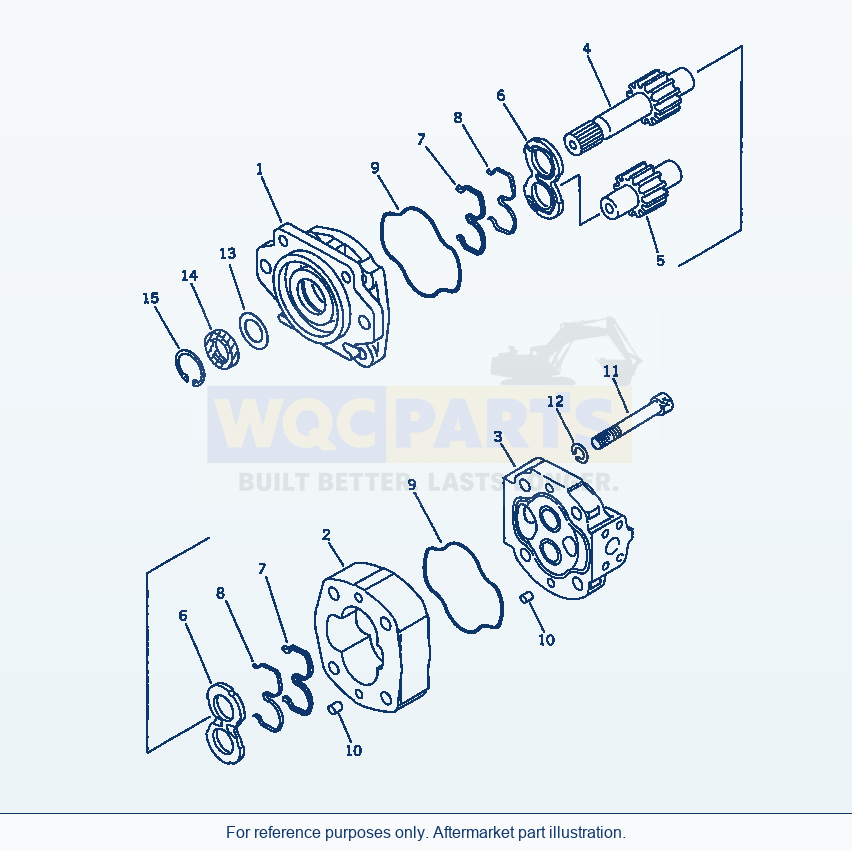 Komatsu WA470-1 Steering Pump(#10001-19999) parts diagram