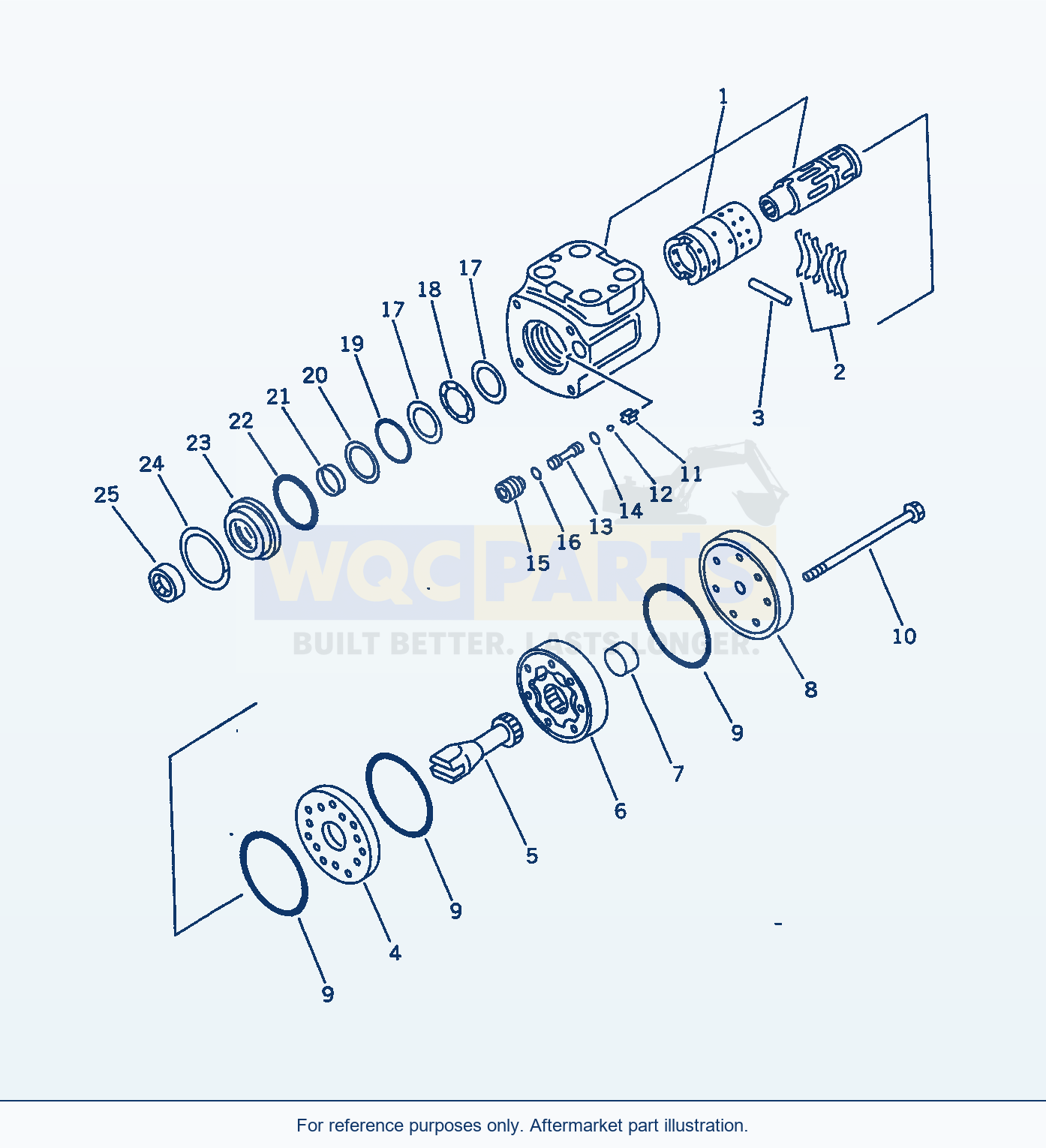 Komatsu WA470-1 Steering Valve(#20001-) parts diagram
