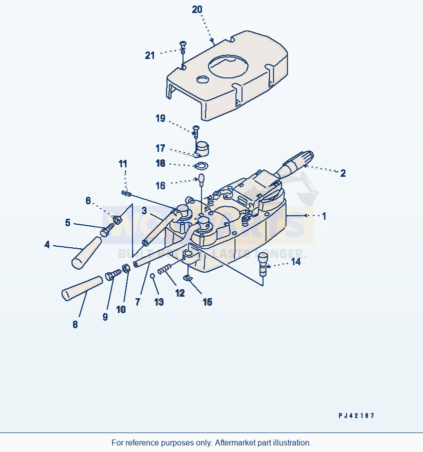 Komatsu WA470-1 Transmission Control Switch parts diagram