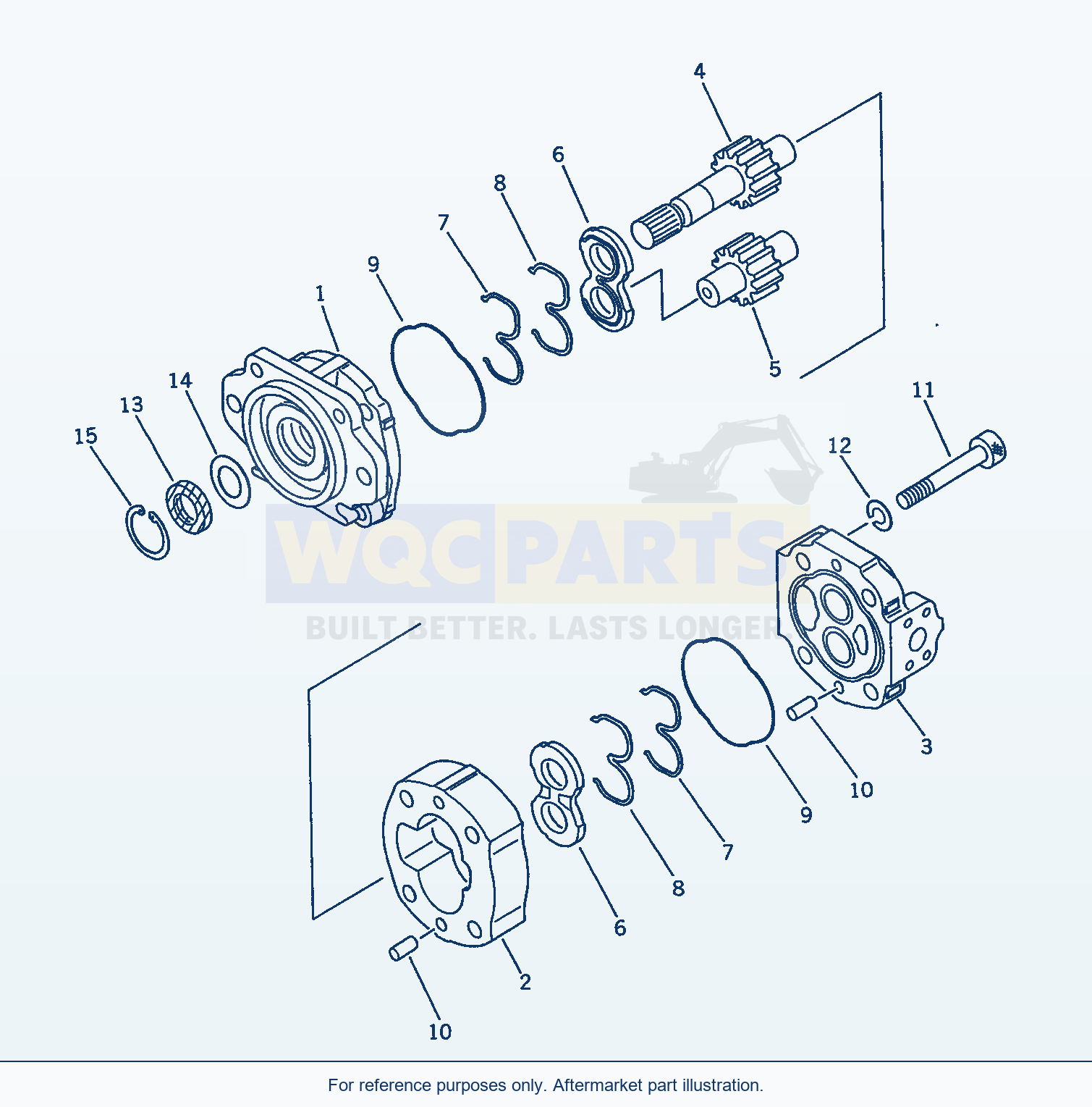 Komatsu WA470-1 Torque Coverter Pump parts diagram