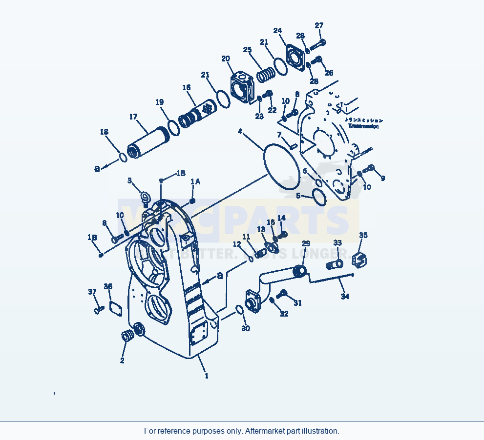 Komatsu WA470-1 Transfer Case(#(3421)-) parts diagram
