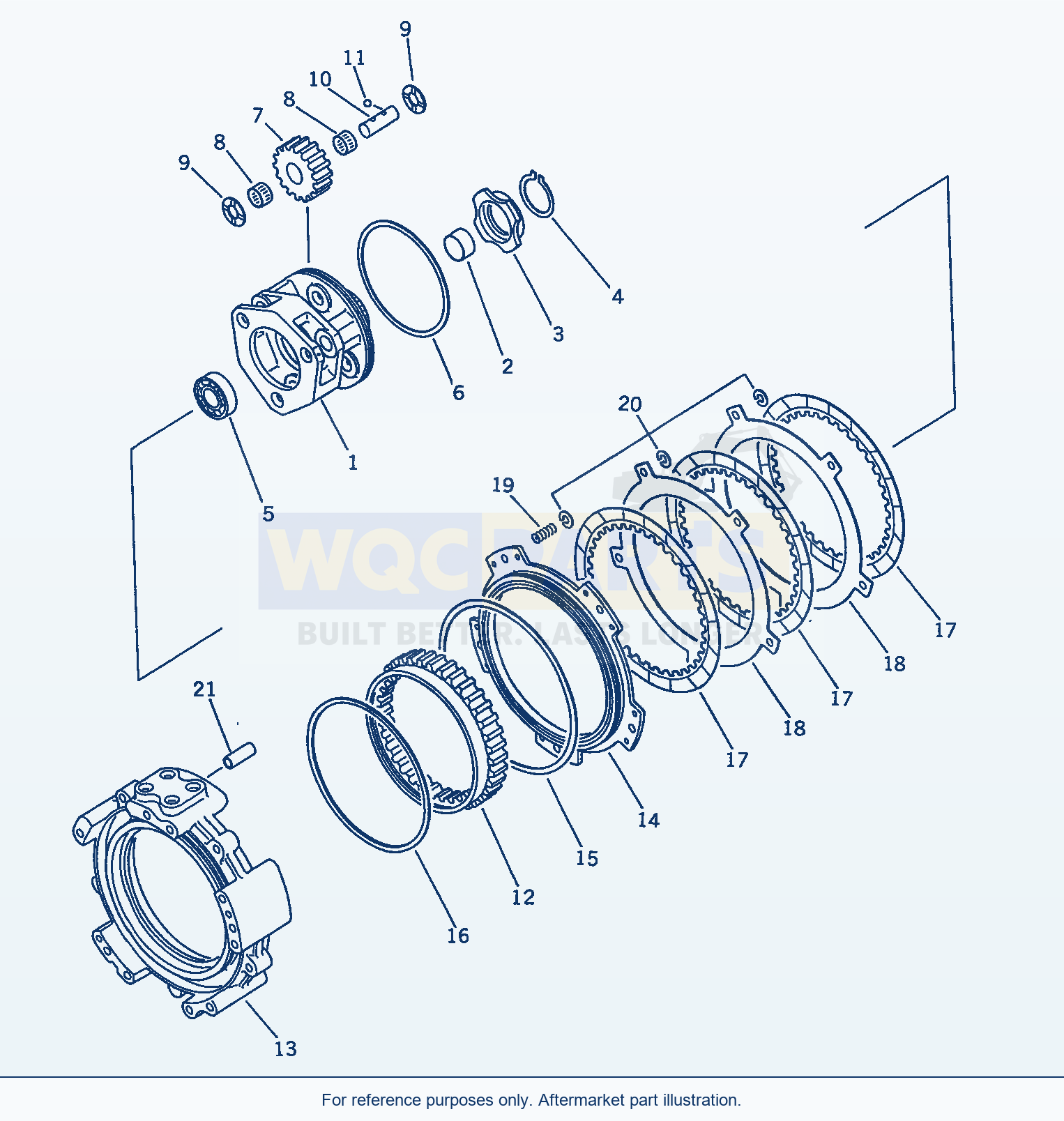 Komatsu WA470-1 Transmission (4Th Clutch)(#20001-) parts diagram