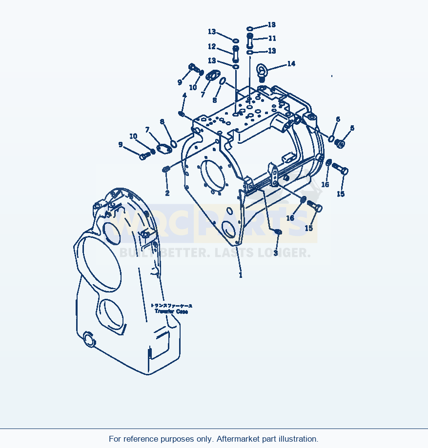 Komatsu WA470-1 Transmission Case(#20001-) parts diagram