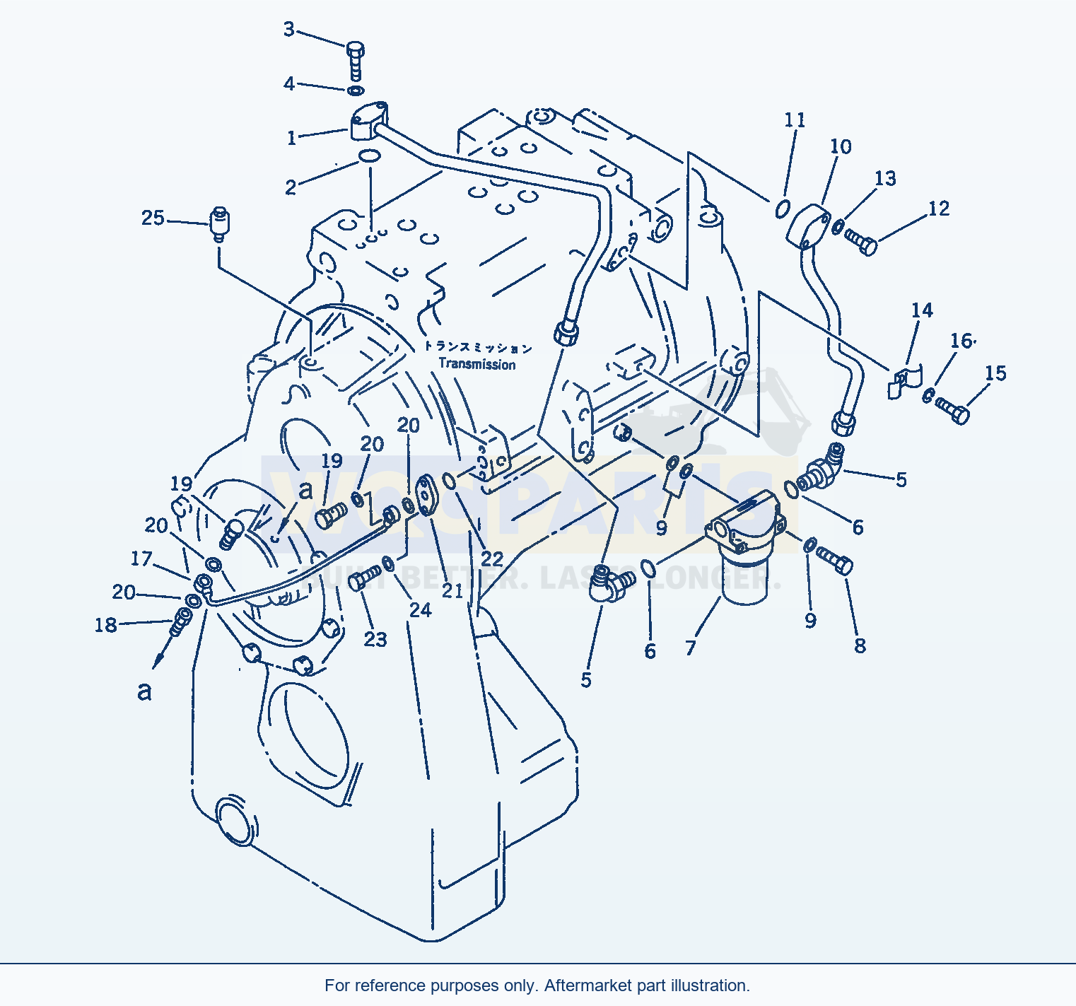 Komatsu WA470-1 Transmission (Oil Piping)(#20001-) parts diagram