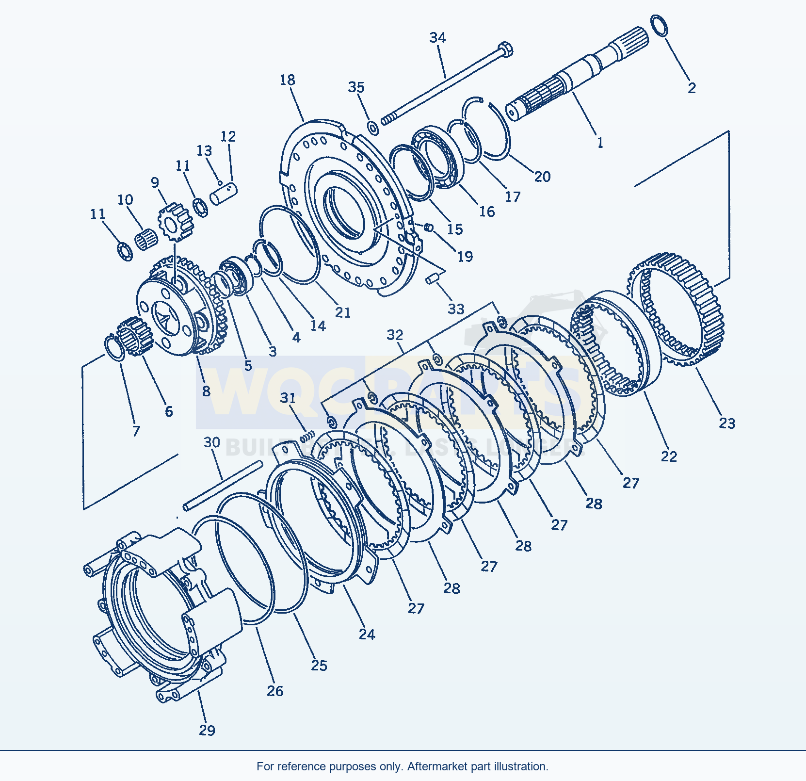 Komatsu WA470-1 Transmission (Reverse Clutch)(#20001-) parts diagram