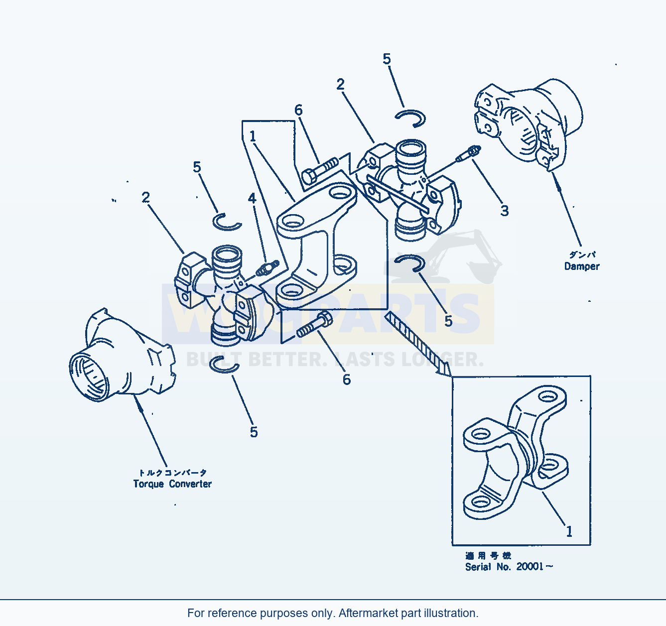 Komatsu WA470-1 Universal Joint parts diagram