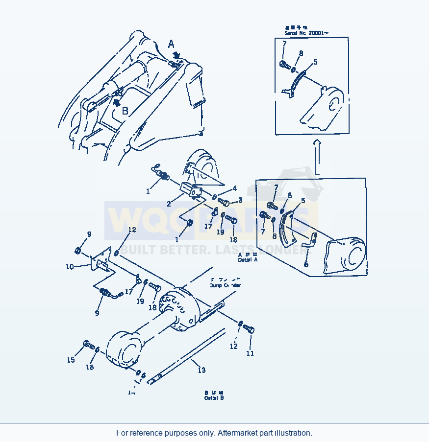 Komatsu WA470-1 Boom Kick Out And Bucket Positioner(#10085-) parts diagram
