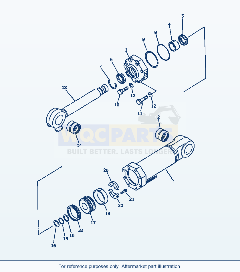 Komatsu WA470-1 Dump Cylinder(#10001-19999) parts diagram