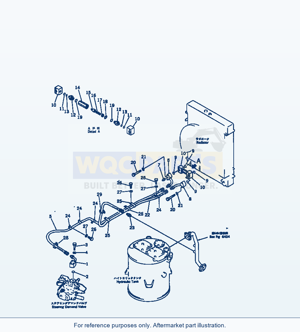 Komatsu WA470-1 Hydraulic Piping (Cooling Line)(#10001-19999) parts diagram