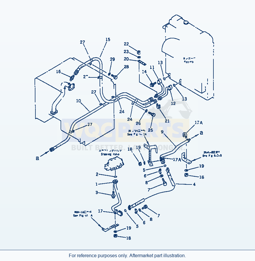 Komatsu WA470-1 Hydraulic Piping (Cooling Line)(#20001-) parts diagram