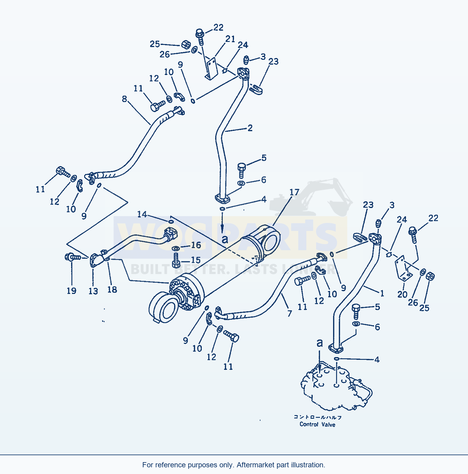 Komatsu WA470-1 Hydraulic Piping (Domp Cylinder Line)(#20001-) parts diagram