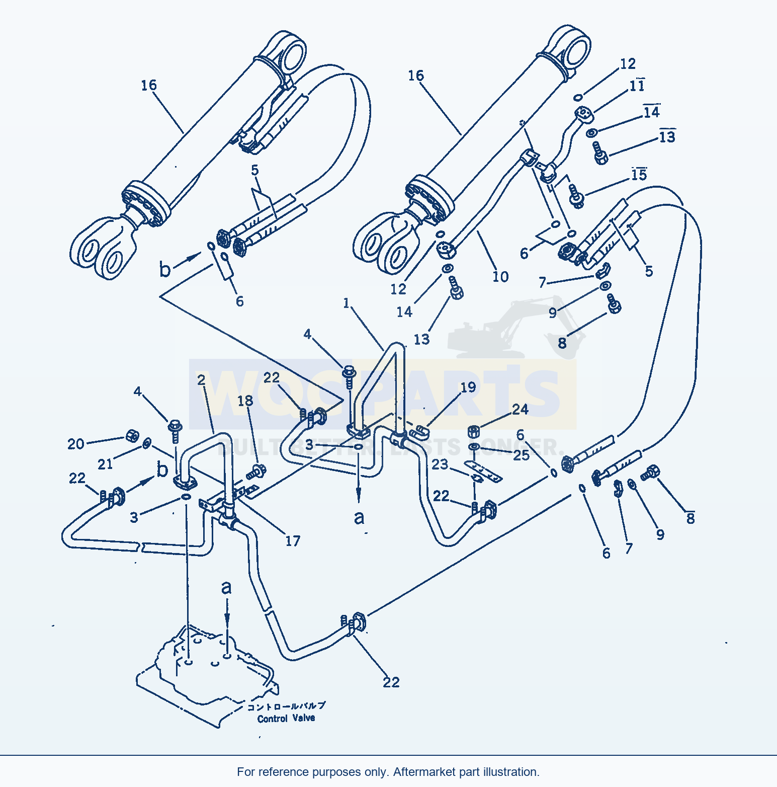 Komatsu WA470-1 Hydraulic Piping (Lift Cylinder Line)(#20001-) parts diagram