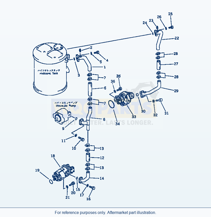 Komatsu WA470-1 Hydraulic Piping (Tank To Pump)(#10001-19999) parts diagram
