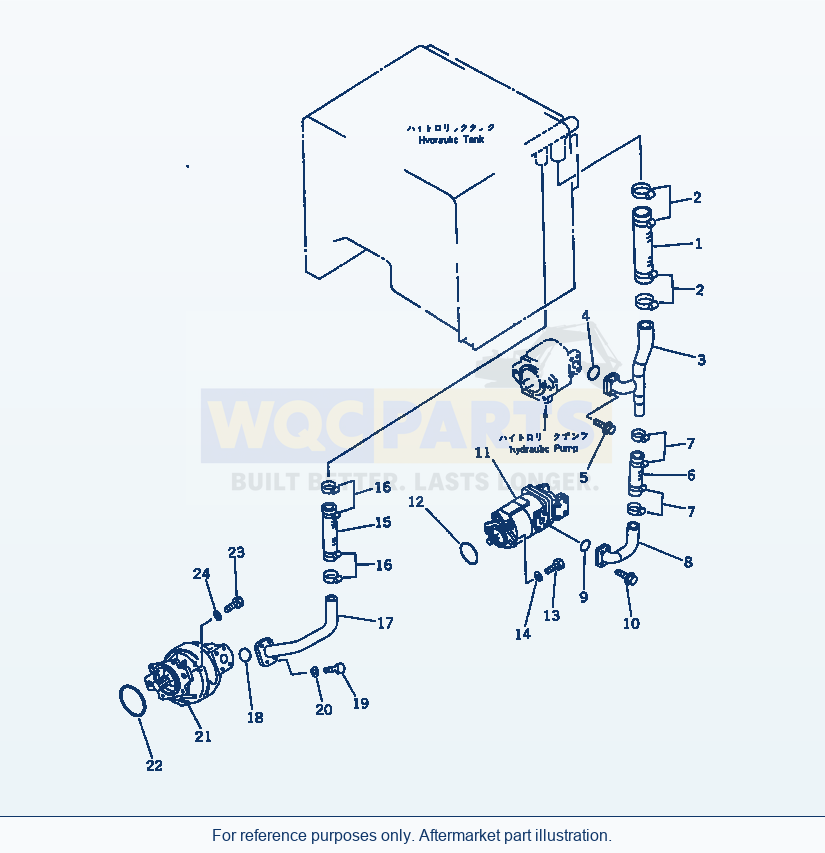Komatsu WA470-1 Hydraulic Piping (Tank To Pump)(#20001-) parts diagram