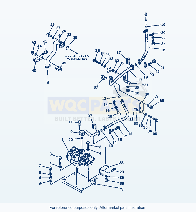 Komatsu WA470-1 Hydraulic Piping (Valve To Tank)(#20001-) parts diagram