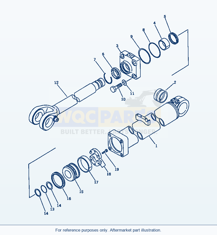 Komatsu WA470-1 Lift Cylinder(#10001-19999) parts diagram