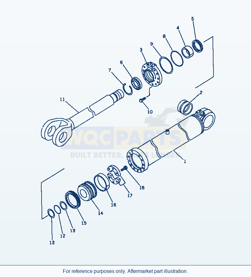 Komatsu WA470-1 Lift Cylinder(#20001-) parts diagram
