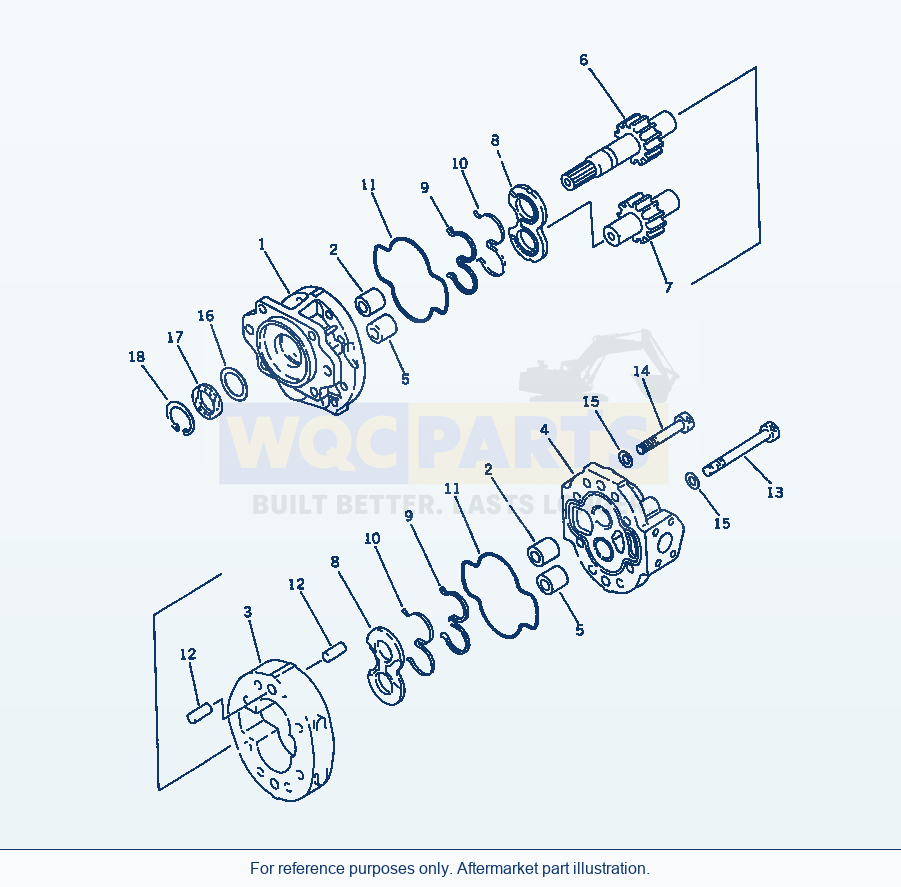 Komatsu WA470-1 Loader Pump parts diagram