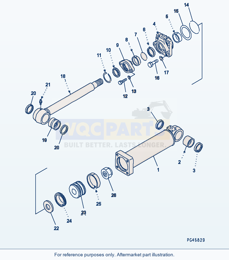 Komatsu WA470-1 Log Grapple Cylinder(#20001-) parts diagram