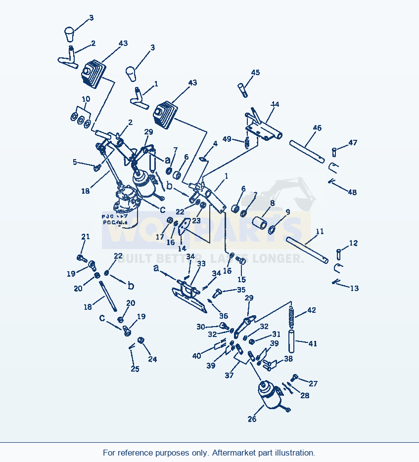 Komatsu WA470-1 Work Equipment Control Lever(#10001-19999) parts diagram