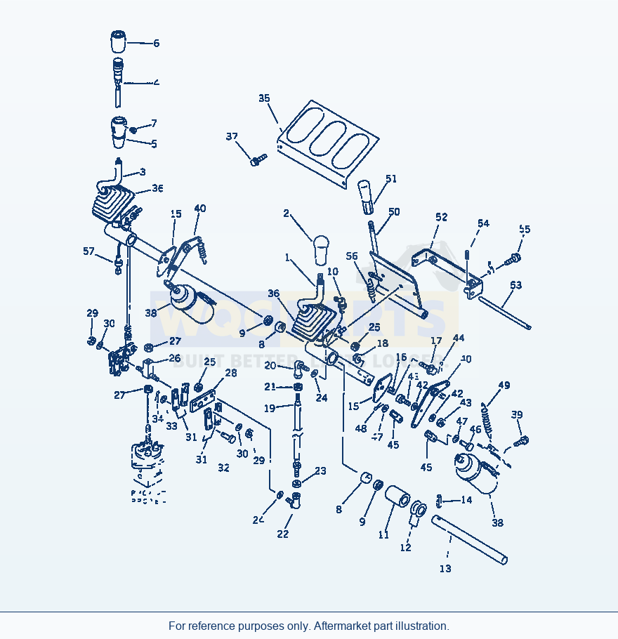 Komatsu WA470-1 Work Equipment Control Lever(#20001-) parts diagram
