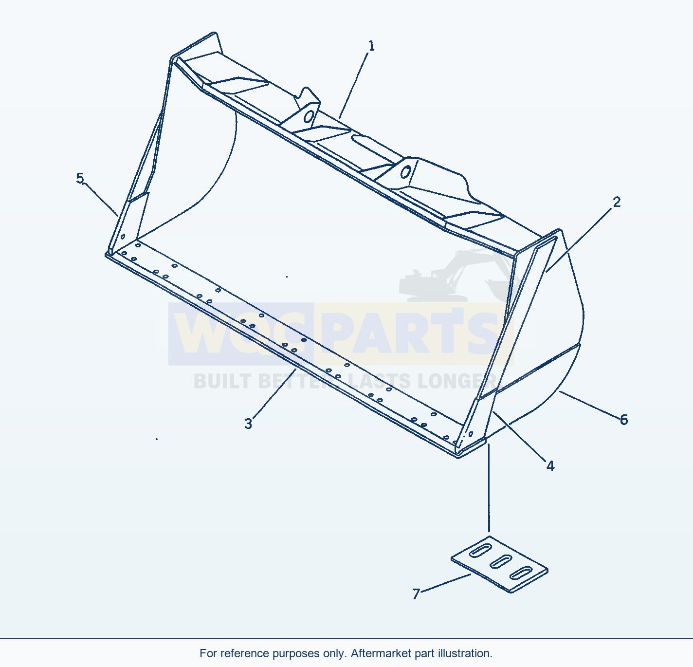 Komatsu WA470-1 Excavating Bucket 3.5m³(#10001-19999) parts diagram