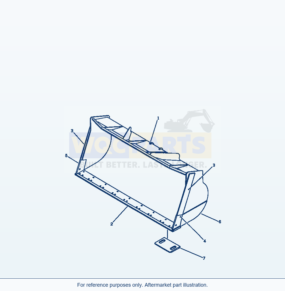 Komatsu WA470-1 Excavating Bucket 3.5m³(#20001-) parts diagram