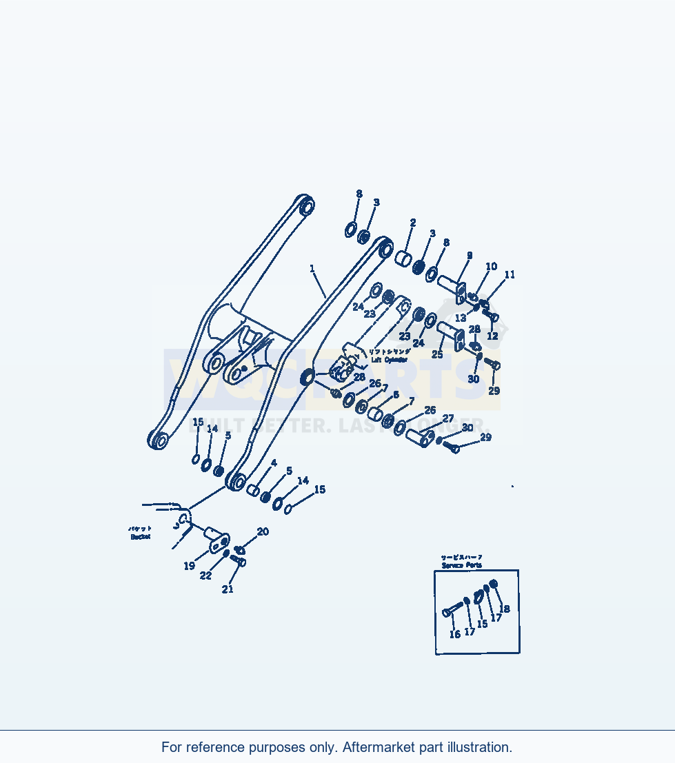 Komatsu WA470-1 Lift Arm parts diagram