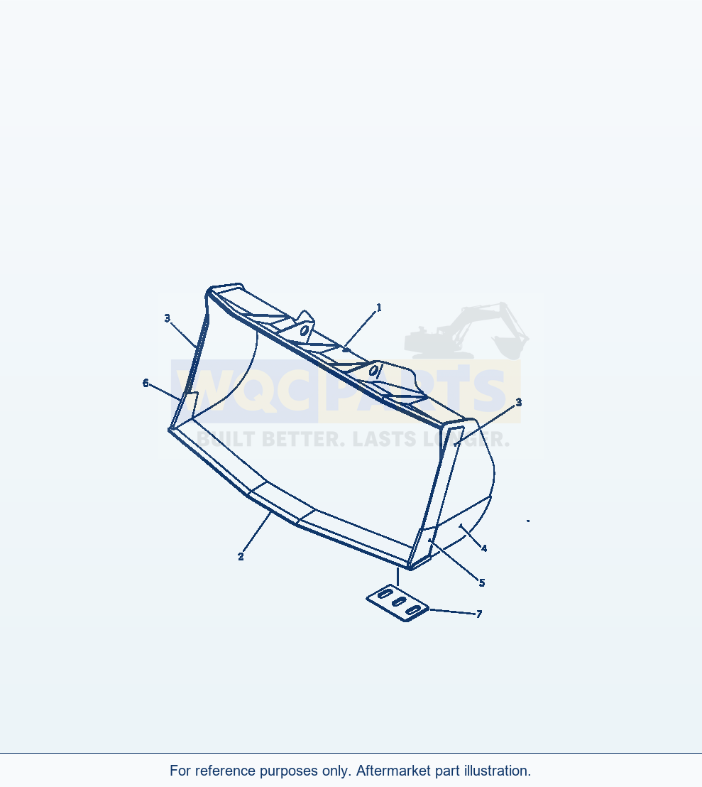Komatsu WA470-1 Rock Bucket, Spade Nose Edge 3.1m³(#20001-) parts diagram