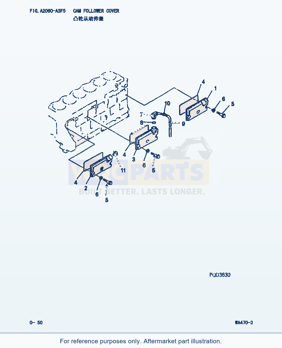 Komatsu WA470-3 Camfollower Cover (|000026) parts diagram