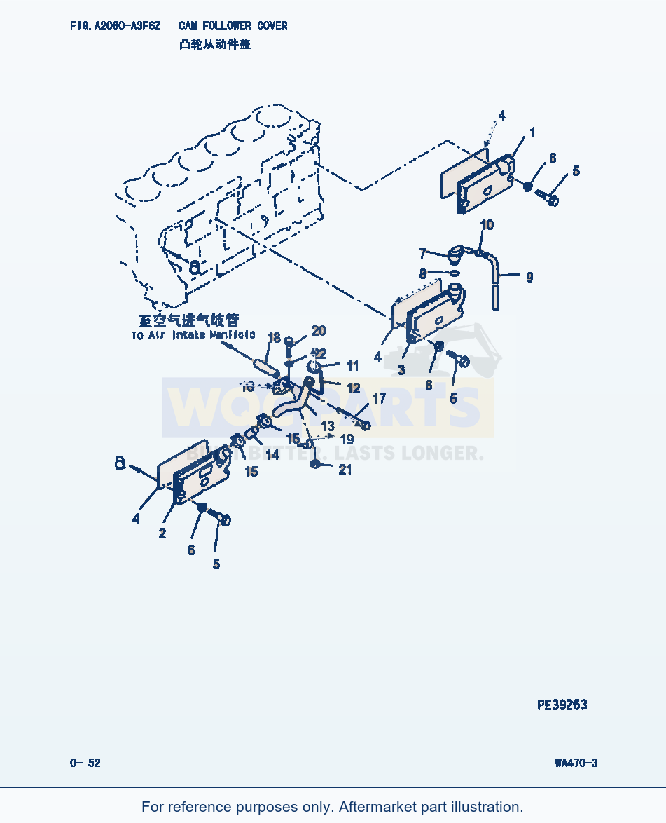 Komatsu WA470-3 Camfollower Cover (|000027) parts diagram