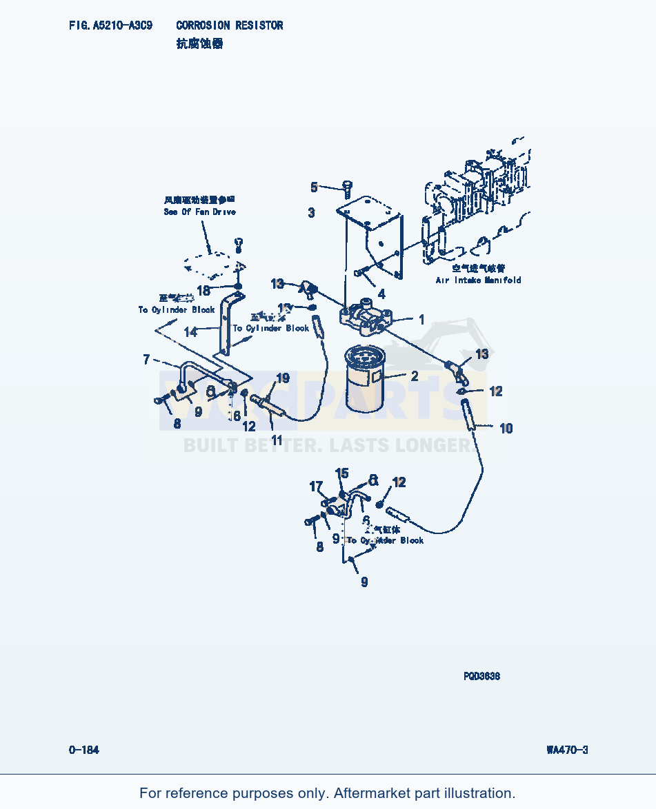 Komatsu WA470-3 Corrosion Resistor (|000085) parts diagram